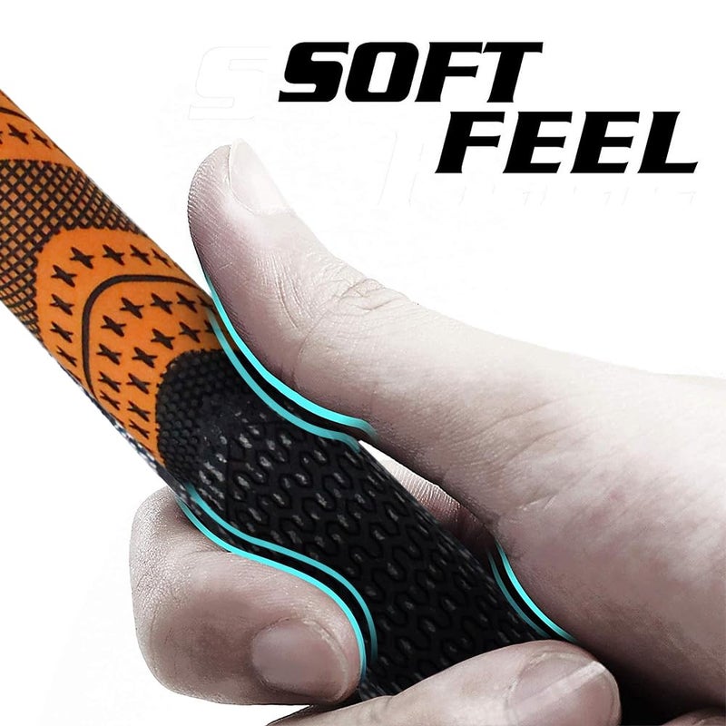 Crestgolf Multi -Compound Golf Grips, Standard Size All-Weather Control Thread Technology Rubber Combine with Carbon Yard, Anti-Slip-Set of 13(Orange,Standard Size) - Image 3